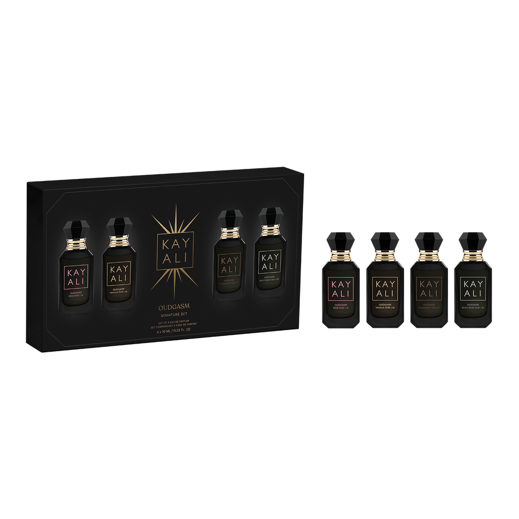 KAYALI OUDGASM ミニ香水セット 4本入り KAYALI Oudgasm Miniature Set | 4x10ml Oud Perfume Set – KAYALI UK